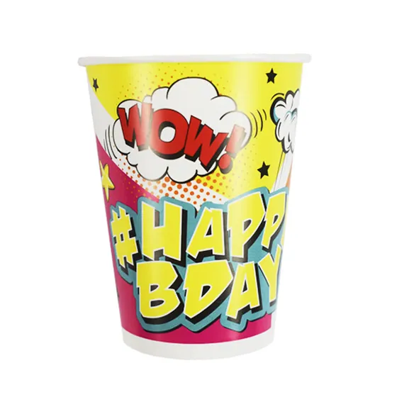 Стаканы бумажные Комиксы #HappyBday 200мл